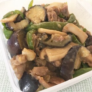 作り置きに☆豚バラと茄子のにんにく味噌炒め